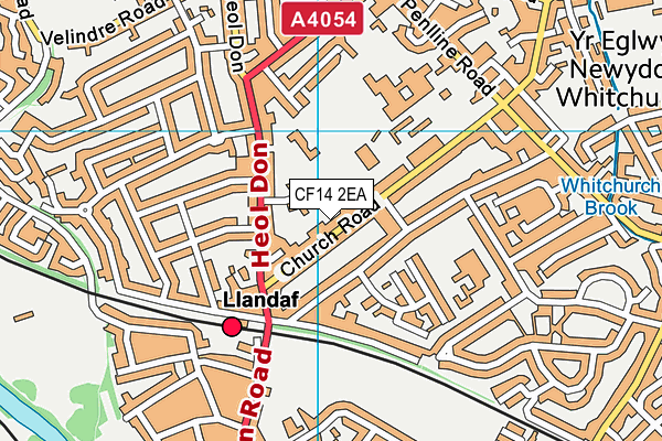 CF14 2EA map - OS VectorMap District (Ordnance Survey)