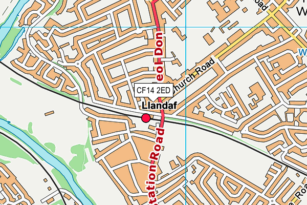 CF14 2ED map - OS VectorMap District (Ordnance Survey)