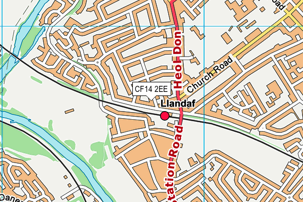 CF14 2EE map - OS VectorMap District (Ordnance Survey)