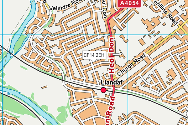 CF14 2EH map - OS VectorMap District (Ordnance Survey)