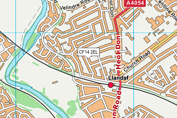 CF14 2EL map - OS VectorMap District (Ordnance Survey)