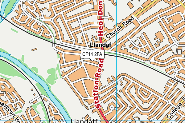 CF14 2FA map - OS VectorMap District (Ordnance Survey)