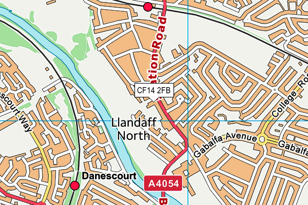 CF14 2FB map - OS VectorMap District (Ordnance Survey)