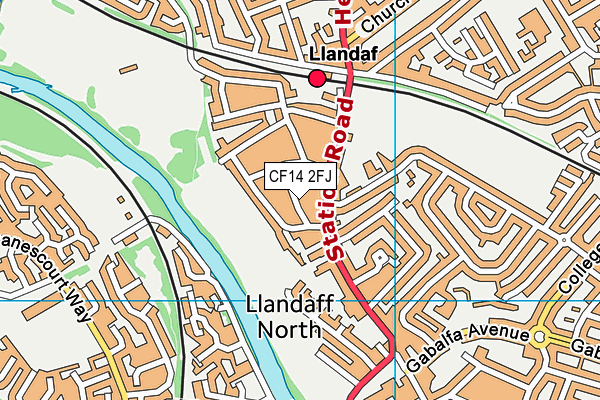 CF14 2FJ map - OS VectorMap District (Ordnance Survey)