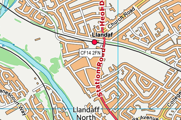 CF14 2FN map - OS VectorMap District (Ordnance Survey)