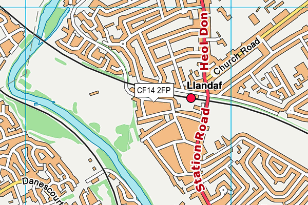 CF14 2FP map - OS VectorMap District (Ordnance Survey)