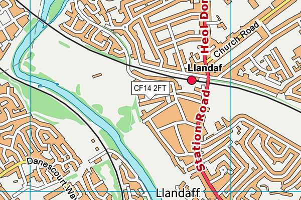 CF14 2FT map - OS VectorMap District (Ordnance Survey)