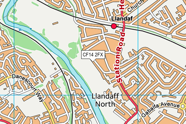 CF14 2FX map - OS VectorMap District (Ordnance Survey)