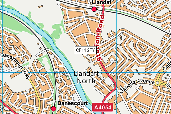 CF14 2FY map - OS VectorMap District (Ordnance Survey)