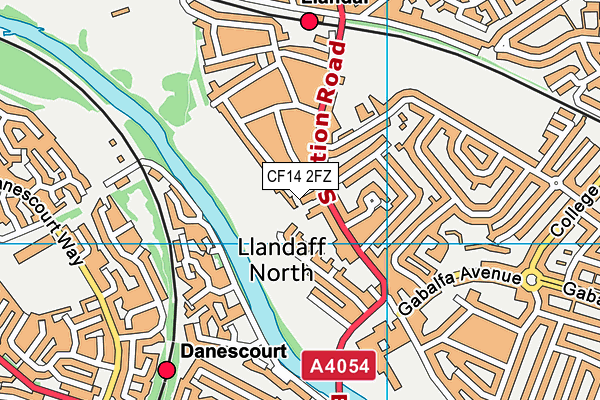 CF14 2FZ map - OS VectorMap District (Ordnance Survey)