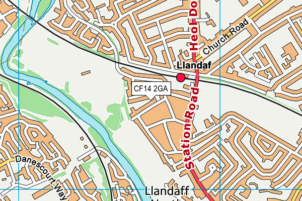 CF14 2GA map - OS VectorMap District (Ordnance Survey)