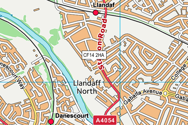 CF14 2HA map - OS VectorMap District (Ordnance Survey)