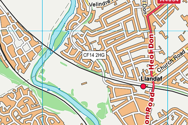 CF14 2HG map - OS VectorMap District (Ordnance Survey)