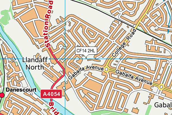 CF14 2HL map - OS VectorMap District (Ordnance Survey)