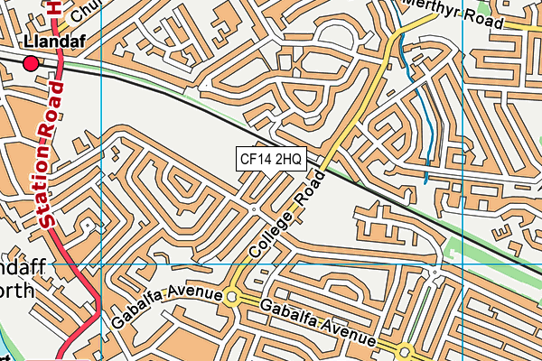 CF14 2HQ map - OS VectorMap District (Ordnance Survey)