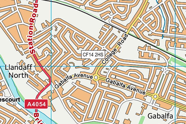 CF14 2HS map - OS VectorMap District (Ordnance Survey)