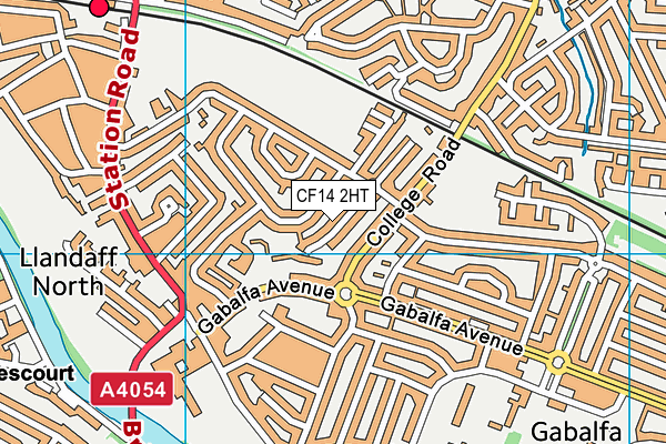 CF14 2HT map - OS VectorMap District (Ordnance Survey)