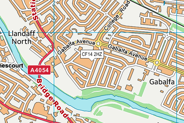 CF14 2HZ map - OS VectorMap District (Ordnance Survey)