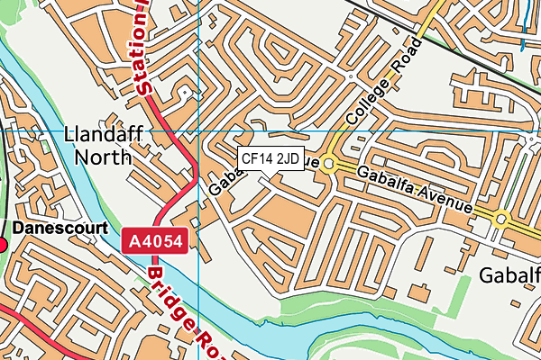 CF14 2JD map - OS VectorMap District (Ordnance Survey)