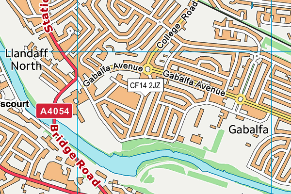 CF14 2JZ map - OS VectorMap District (Ordnance Survey)