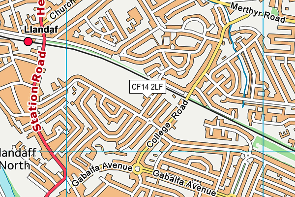 CF14 2LF map - OS VectorMap District (Ordnance Survey)