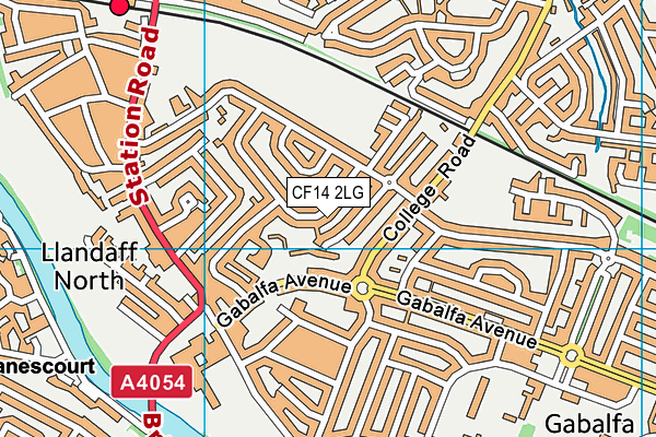 CF14 2LG map - OS VectorMap District (Ordnance Survey)