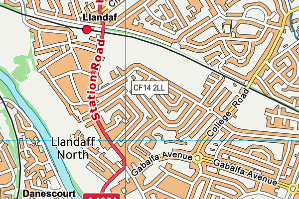 CF14 2LL map - OS VectorMap District (Ordnance Survey)