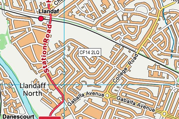 CF14 2LQ map - OS VectorMap District (Ordnance Survey)