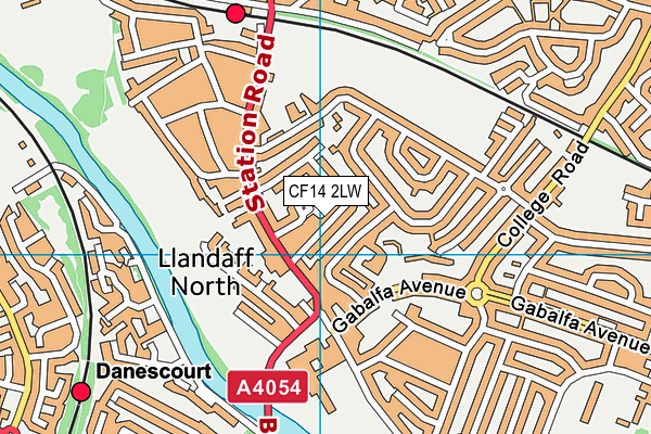 CF14 2LW map - OS VectorMap District (Ordnance Survey)