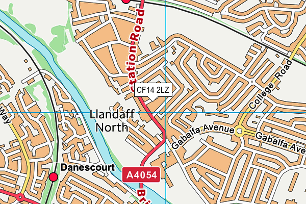 CF14 2LZ map - OS VectorMap District (Ordnance Survey)