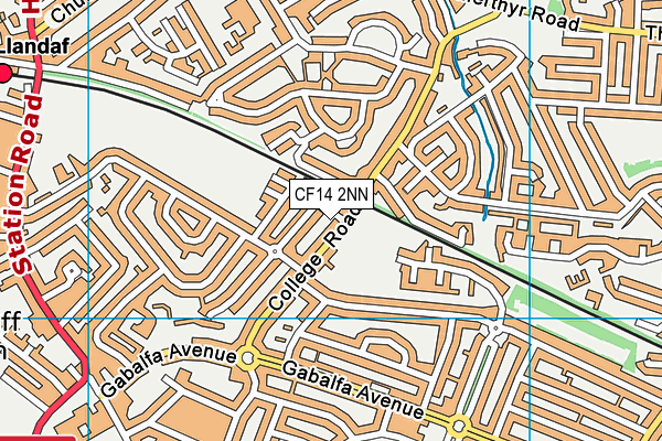 CF14 2NN map - OS VectorMap District (Ordnance Survey)