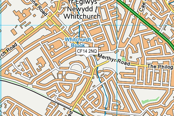 CF14 2NQ map - OS VectorMap District (Ordnance Survey)