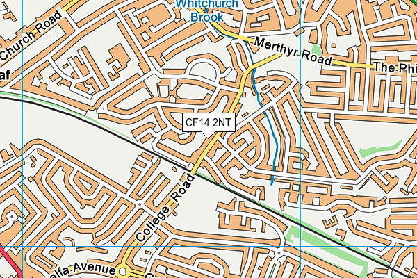 CF14 2NT map - OS VectorMap District (Ordnance Survey)