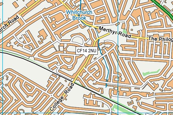 CF14 2NU map - OS VectorMap District (Ordnance Survey)