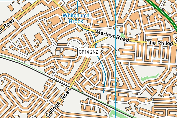 CF14 2NZ map - OS VectorMap District (Ordnance Survey)