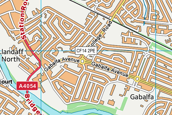 CF14 2PE map - OS VectorMap District (Ordnance Survey)