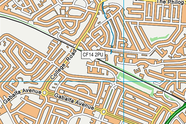 CF14 2PU map - OS VectorMap District (Ordnance Survey)