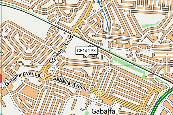 CF14 2PX map - OS VectorMap District (Ordnance Survey)