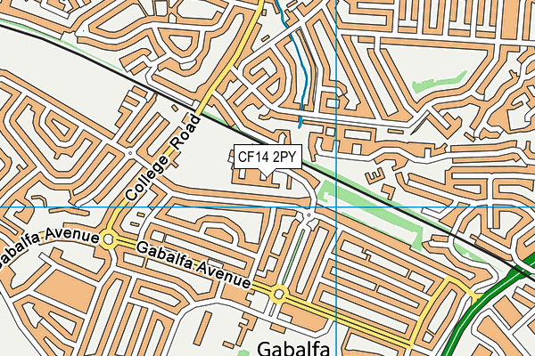 CF14 2PY map - OS VectorMap District (Ordnance Survey)