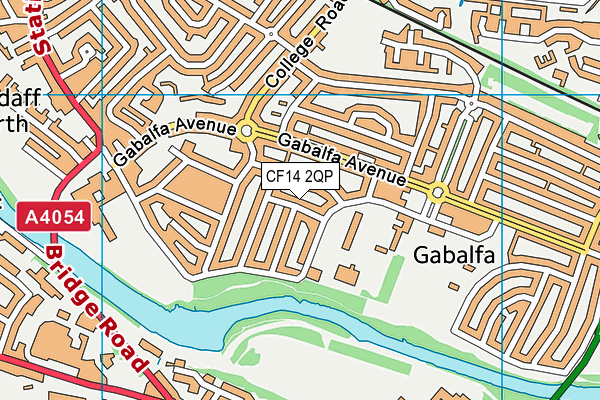 CF14 2QP map - OS VectorMap District (Ordnance Survey)