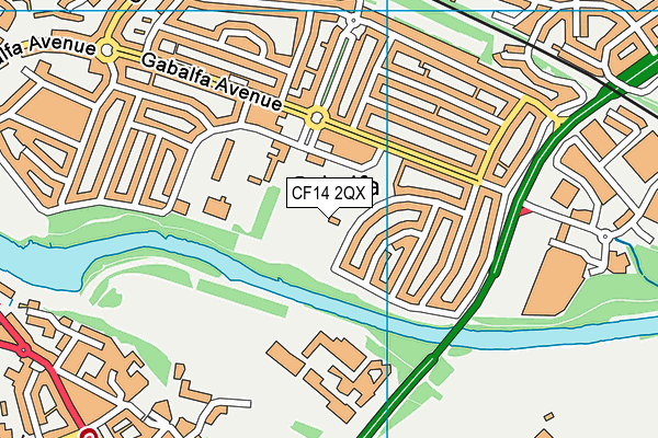 CF14 2QX map - OS VectorMap District (Ordnance Survey)