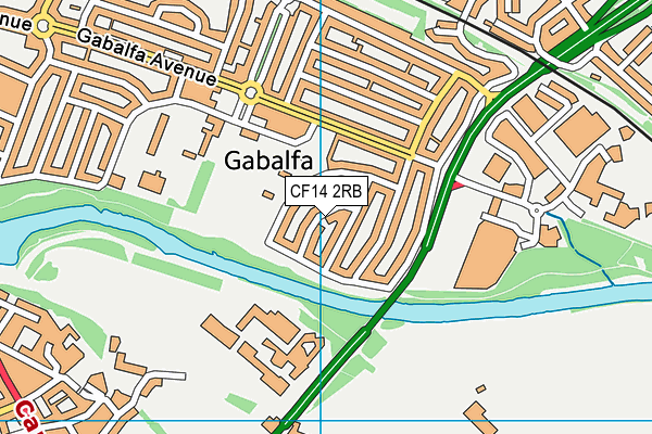 CF14 2RB map - OS VectorMap District (Ordnance Survey)