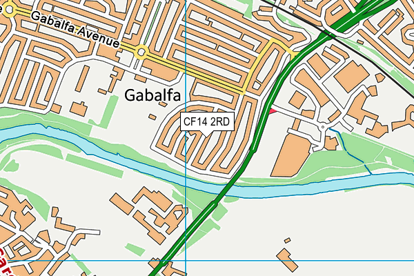 CF14 2RD map - OS VectorMap District (Ordnance Survey)