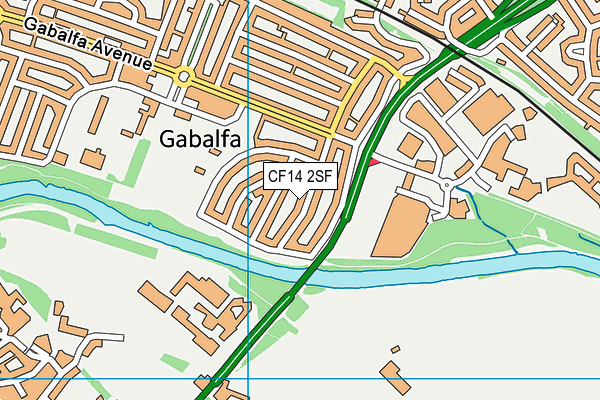 CF14 2SF map - OS VectorMap District (Ordnance Survey)