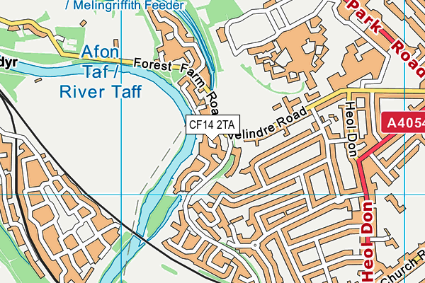 CF14 2TA map - OS VectorMap District (Ordnance Survey)