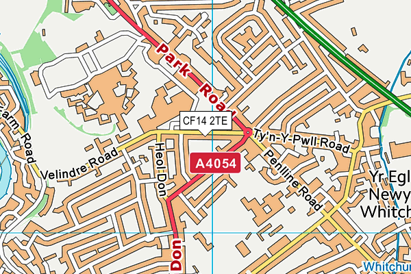 CF14 2TE map - OS VectorMap District (Ordnance Survey)