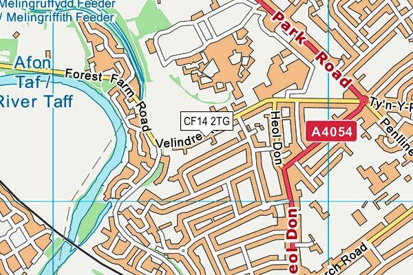 CF14 2TG map - OS VectorMap District (Ordnance Survey)