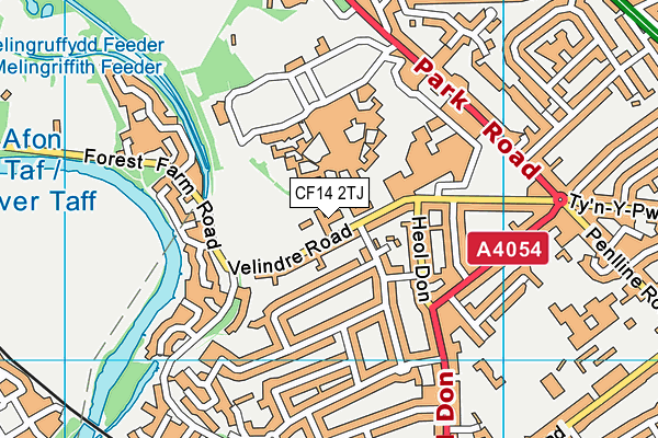 CF14 2TJ map - OS VectorMap District (Ordnance Survey)