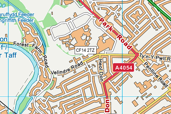 CF14 2TZ map - OS VectorMap District (Ordnance Survey)