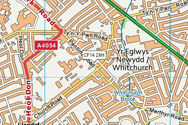 CF14 2XH map - OS VectorMap District (Ordnance Survey)